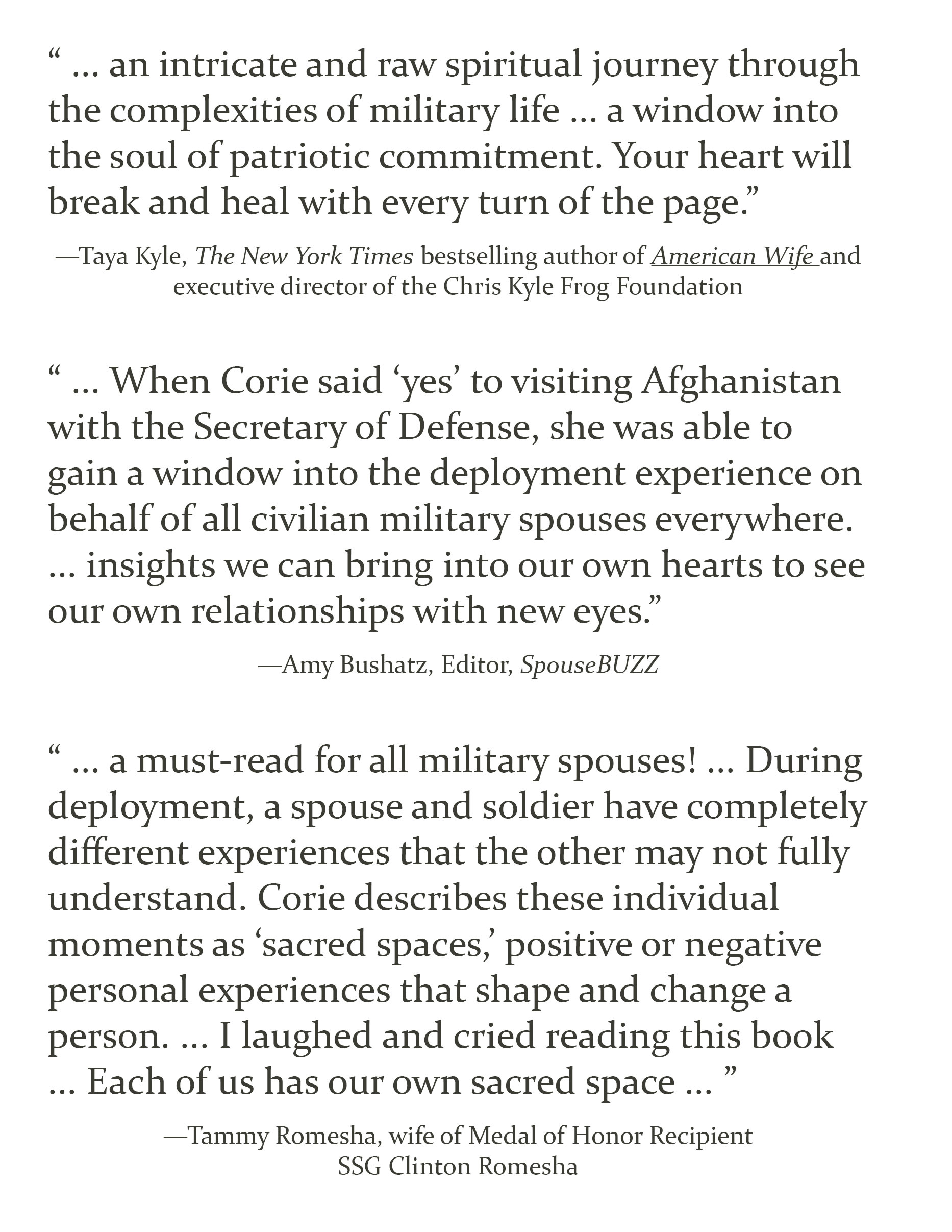 Reviews for Sacred Spaces: My journey to the heart of military marriage by Corie Weathers